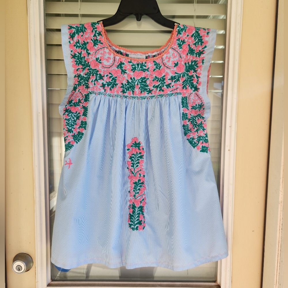 Mi Golondrina Embroidered Blouse Sz Large
